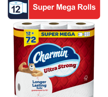 Charmin Ultra Strong Toilet Paper, 12 Super Mega Rolls