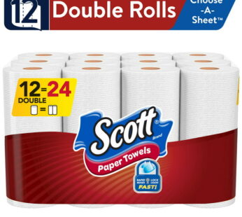 Scott Choose-A-Sheet Paper Towels, White, 12 Double Rolls