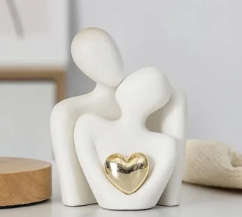 Couple Hugging Figurine Ceramic Couple Statue Abstract